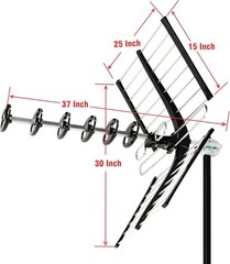 Five Star Outdoor TV Antenna 200 Miles Long Range, 4K 1080P VHF UHF HDTV Antenna