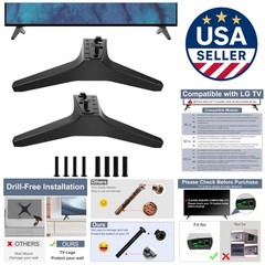 Elegant Replacement TV Legs for LG 49-55 Inch Models | Durable ABS with Screws