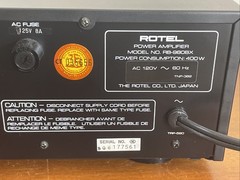 Rotel RB-980BX Stereo Power Amplifier Hi Fi Hi Fidelity Made In Japan, Tested