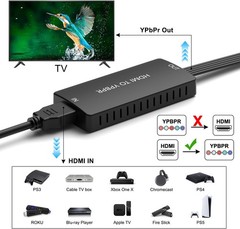 HDMI to Component Converter, HDMI to YPbPr Adapter Support 1080P/720p , VCD, …