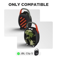 Cute Silicone Case Cover for JBL Clip 5,Anti-Scratch Schockproof Cartoon Black