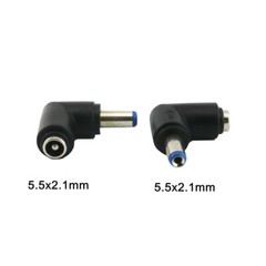 10pcs Right Angle 5.5mm x 2.1mm Female to 5.5mm x 2.1mm Male DC Power Connector
