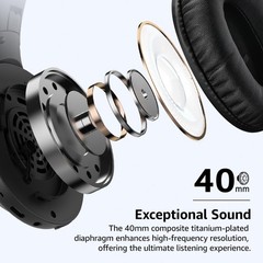 TOZO HA1 Over Ear Headphones Bluetooth 5.4 Headset Adjustable Headband