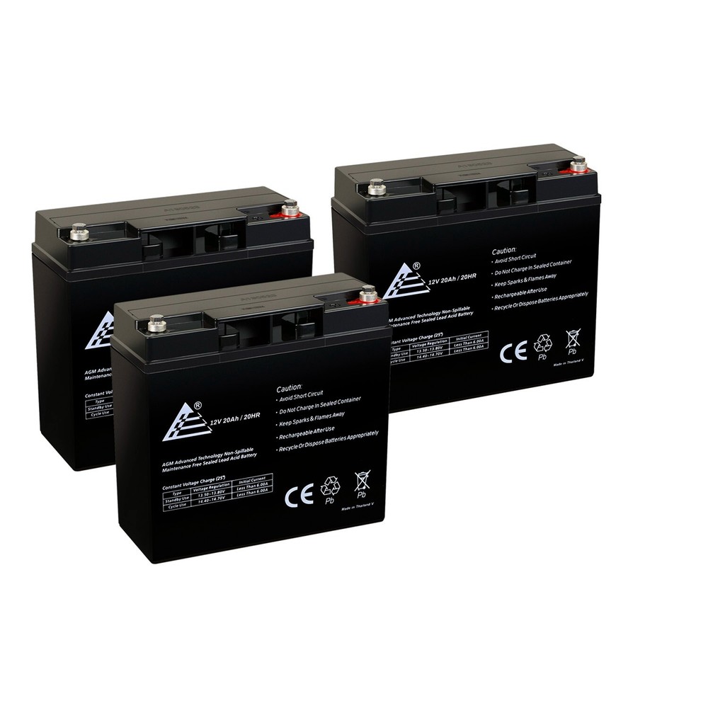 3 Pack – 12V 20AH SEALED LEAD ACID BATTERY