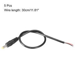 5pcs DC Power 4.0mm x 1.7mm 3A 30cm Barrel Male Plug Connector Pigtail