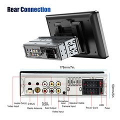Single 1DIN 9 Inch Car Stereo Apple Carplay Android Auto HD Radio Head Unit SWC