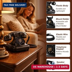 Bluetooth Retro Phone Wireless Landline Telephone Speakerphone Music for Home