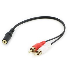 3.5mm Female to 2 RCA Male Audio Adapter Cable Stereo AUX Y Splitter