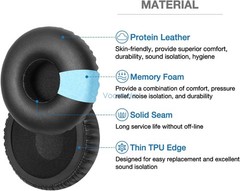 Protein Leather Ear Pads for JBL Tune 510BT,520BT,450BT,460BT,500BT Headphone