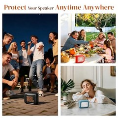 Silicone Protective Case for JBL GO 5, Waterproof Shockproof Anti-Drop Black