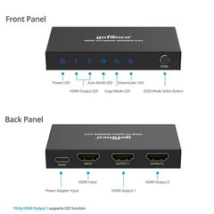 gofanco 8K 60Hz 1×2 HDMI Splitter 8K @60Hz 444, 4K @144Hz/120Hz 2K @240Hz 1080p