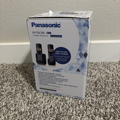 Panasonic KX-TGC352B Cordless Phone 2 Handset DECT 6.0 Call Block Black Call ID