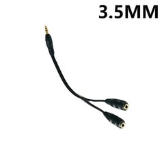 3.5mm AUX Audio Mic Splitter 1 Male to 2 Female Gold Plated Headphone Cable