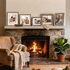 Picture Frames 6×6 Set of 2 Rustic Wood Grain Photo Frame 6×6,