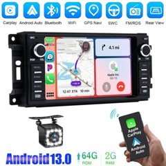 For Jeep Wrangler 2007-2017 Car Stereo Apple CarPlay Android 13 Radio GPS Navi