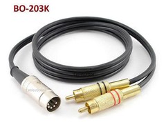 3ft 5-Pin DIN to 2-RCA Black Audio Cable, CablesOnline BO-203K