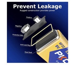 PKCELL 9V Battery 10 Pack Carbon Zinc 6F22 Household Use