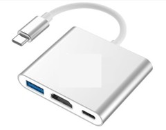 USB C to HDMI Adapter-4K HDMI Ports Multiport AV Converter PD-IN USB-C USB 3.0 &