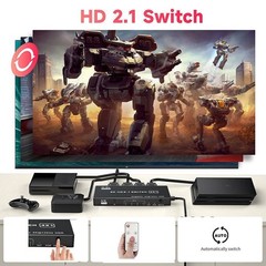 4 Port 8K HDMI 2.1 Switch 4 in 1 out 4K 120Hz HDR HDMI 2.1 Switcher 4X1 HDCP 2.3