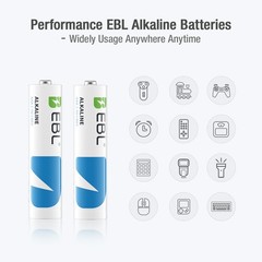 EBL AAA Alkaline Batteries 1.5V Lot of Triple A,10 Years shelf Life