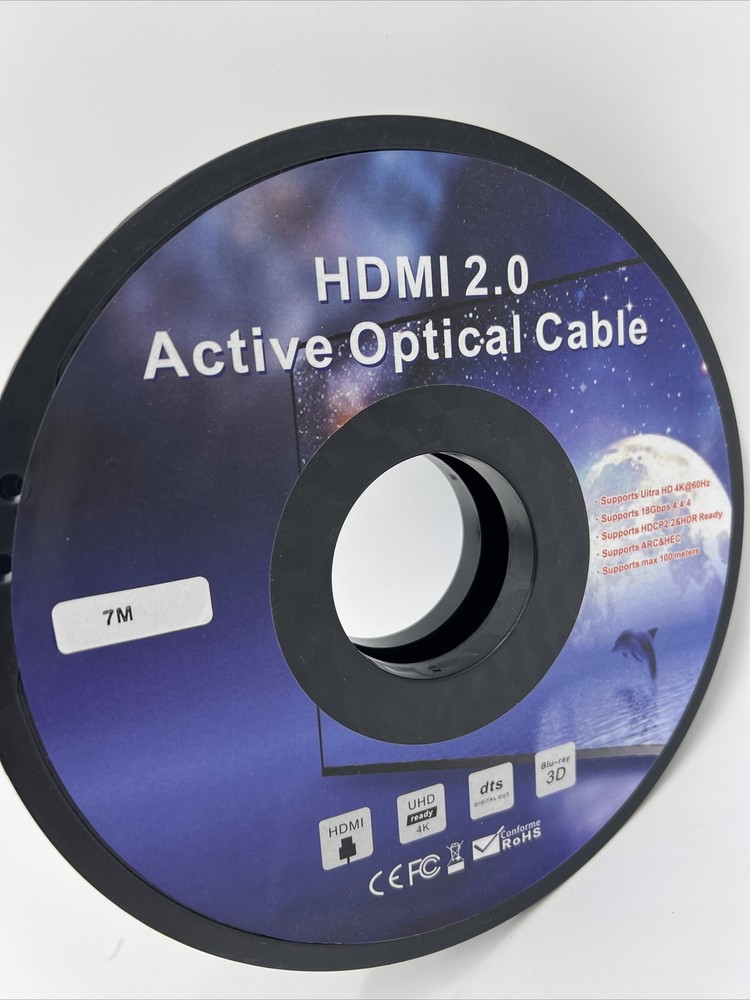 ✅ 23ft HDMI AOC Cable Active Fiber Optic HDTV 4K 60Hz 18Gb HDR ARC HDCP 2.2