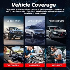 OBD2 Scanner AL329, Upgraded AutoLink AL319, Auto VIN, Check-Engine-Light