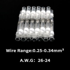 50Pcs 24-26AWG Solder Seal Sleeve Heat Shrink Butt Wire Connectors Terminals