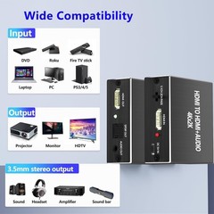 HDMI Audio Extractor, 4K x 2K Audio Splitter, 4K30Hz HD MI Input to HDMI + Op…