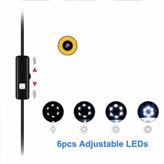 6LED USB Snake Endoscope Borescope HD Inspection Camera Scope For Android Type C