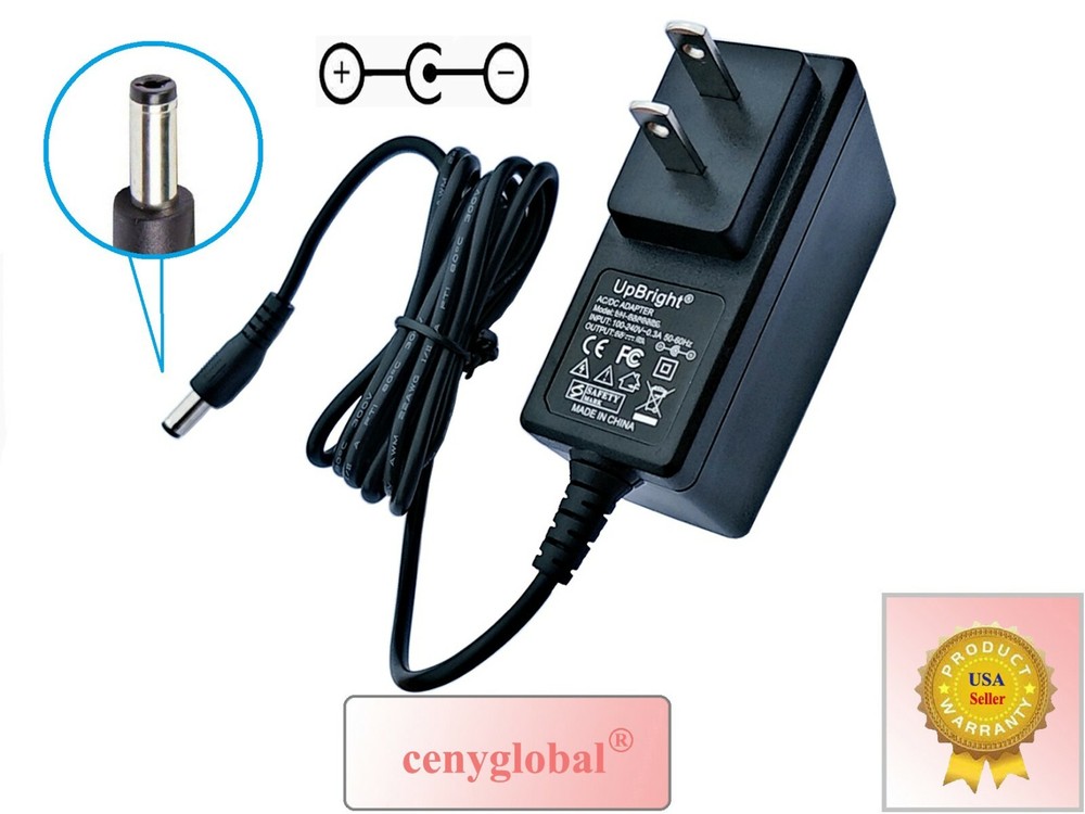 NEGATIVE CENTER PIN 5.5mm 12V 1A 500mA 200mA AC-DC Adapter Power Supply Charger