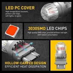 AUXITO 3157 3156 3057 Red/Amber/White LED Brake Turn Signal Reverse Light Bulb