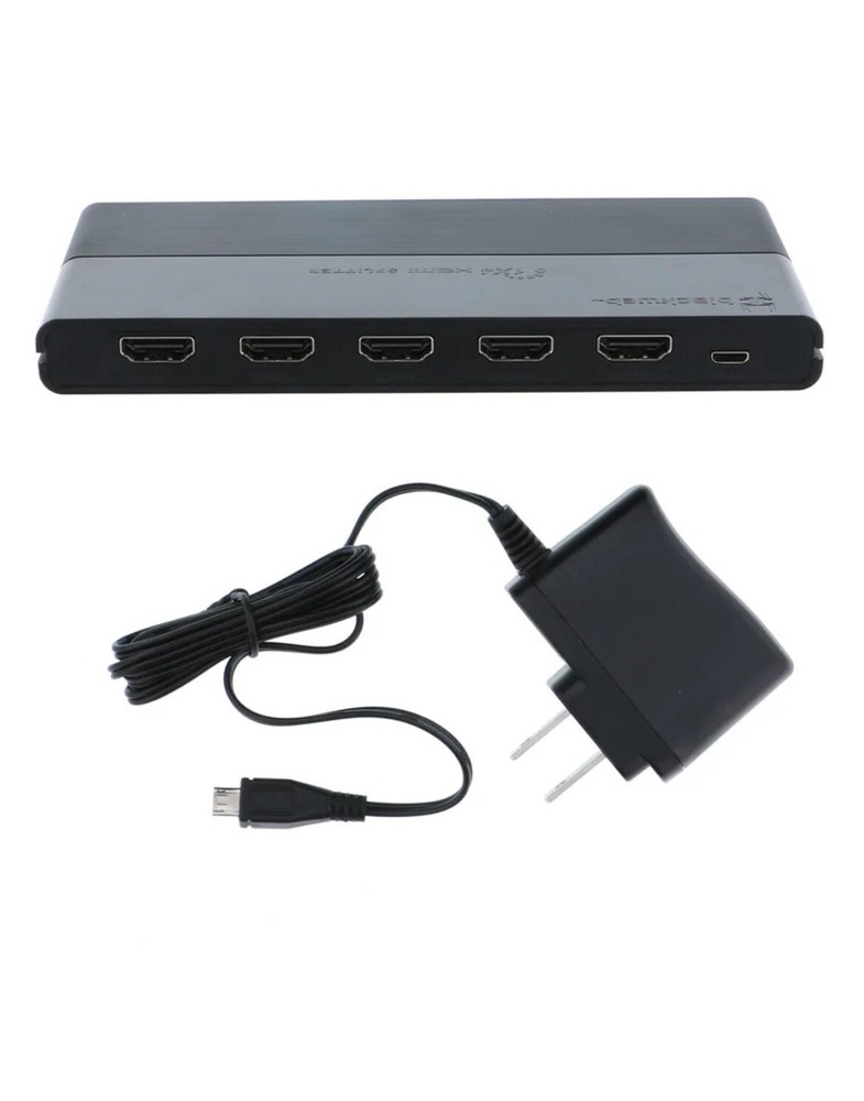 Blackweb 4K 4-Way HDMI Splitter (1 In / 4 Out). New