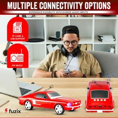 Blue WS-1967 Car Bluetooth Portable Speaker with LED AUX USB FM Rechargeable