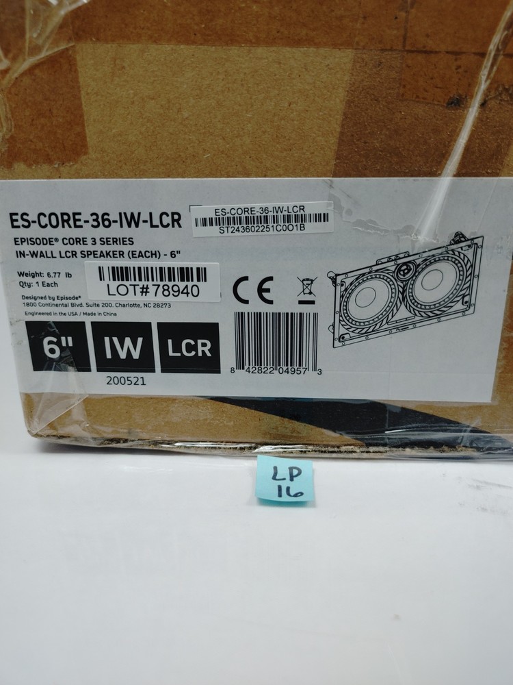 Episode ES-CORE-36-IW-LCR CORE 3 Series 6″ In-Wall LCR Speaker