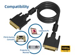5m DVI-D Single Link Male to Male Digital Video Monitor Cable, 1920 x 1080 @ …