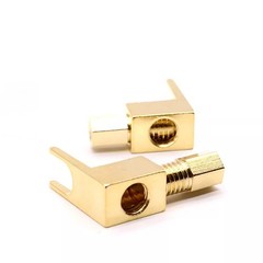 4x Gold Plated Copper Spade Fork Banana Plug Adapter Kits For HIFI Audio Cable