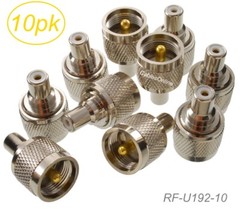 10-Pack RCA Female to UHF PL259 Male RF Coaxial Adapter, CablesOnline RF-U192-10