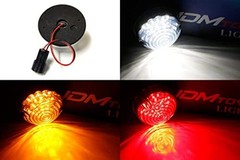 12V 70mm Round Dome Shape Flush Mount Amber Lens Amber Amber Lens Amber LEDs