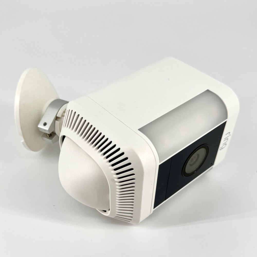 Ring – Spotlight Cam Plus Outdoor/Indoor Wireless 1080p Battery Camera – White