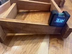 low profile tilted speaker stand wood pair unfinished rustic oak