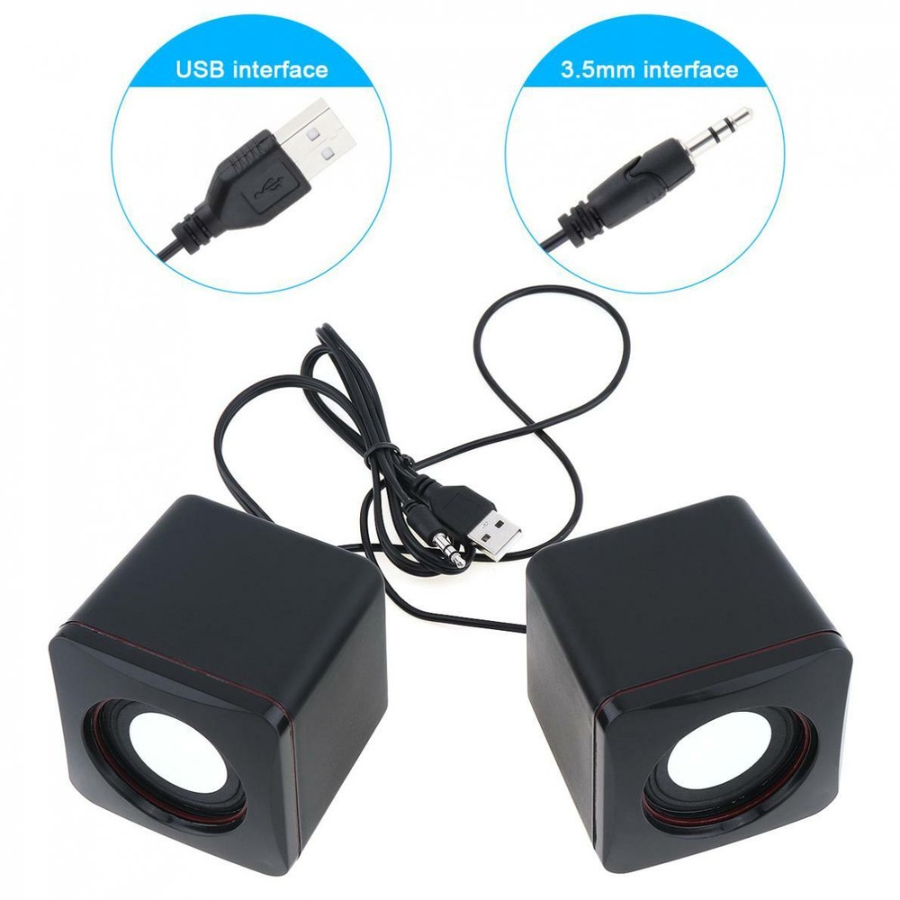 USB 2.0 Speakers 3.5mm Stereo Jack for PC Laptop Smartphone Computer Speaker