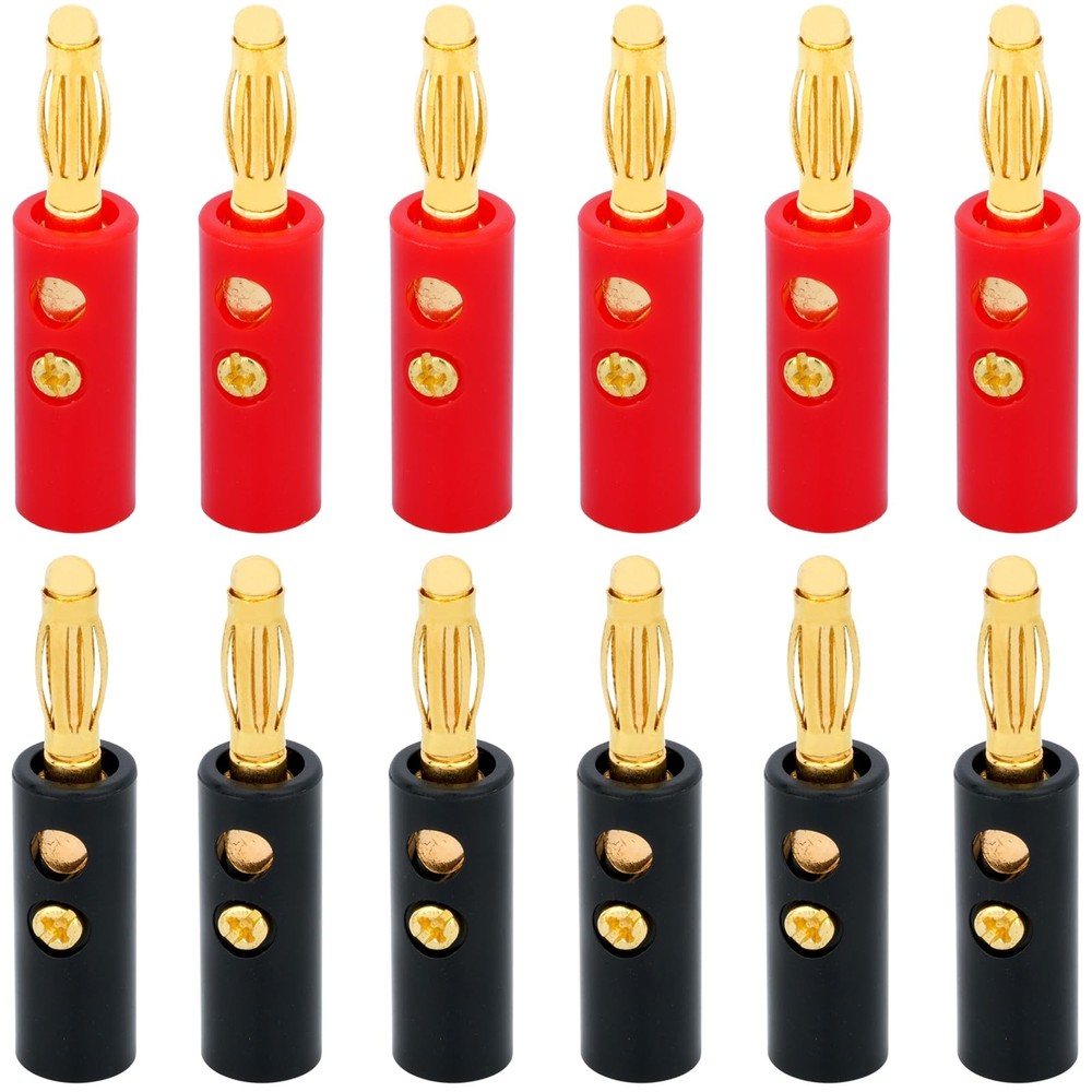 WWZMDiB 4mm Banana Plugs Stackable Connectors for Speaker Wire (12Pcs/6pair G…