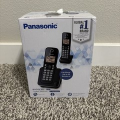 Panasonic KX-TGC352B Cordless Phone 2 Handset DECT 6.0 Call Block Black Call ID