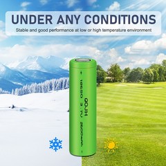 6 Pack 3.7V 2600mAh Flat-Top Rechargeable Batteries for Flashlight