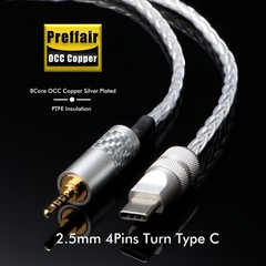 OCC Type-C To Aux Cable USB C Male To 2.5mm 3.5mm 4.4mm Music Audio Adapter