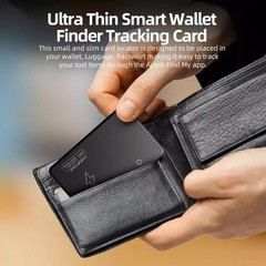 Black Wireless Charging Smart Card Tracker ABS Wallet Tracker Tracking Device