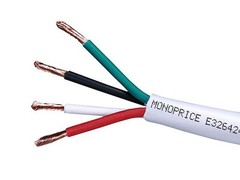 Monoprice Rated Speaker Wire – CL2 Rated, 4-Conductor, 250 Feet, White