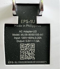 EPS-1U AC/DC Adapter 5V USB-C Male ML08-8050150-A1