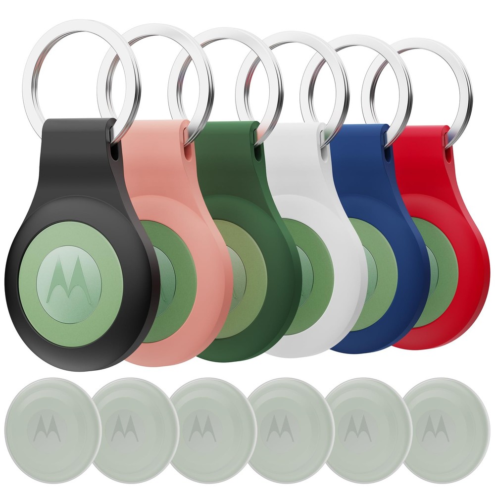 [6 Pack] for Moto Tag Holder Case with Black/Pink/Green/White/Blue/Red