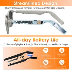 Phone Glasses Smart Bluetooth Sunglasses Headphones Polarized Music Headset 2PCS
